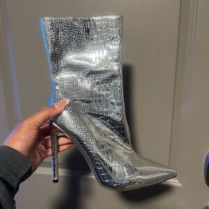 Chrome heeled boots SIZE 9
